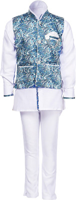 

AJ Dezines Boys Festive & Party Kurta, Waistcoat and Pyjama Set(Light Blue Pack of 1, Turquoise
