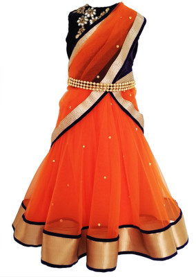 

Angel Wears Baby Girls Lehenga Choli Ethnic Wear Self Design Lehenga, Choli and Dupatta Set(Orange, Pack of 1, Orrange