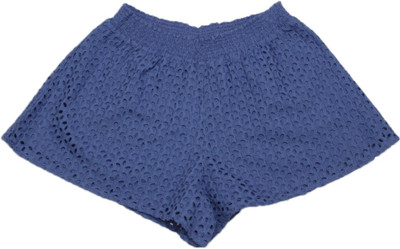 

United Colors of Benetton Short For Girls Casual Solid Cotton(Blue, Pack of 1, S22