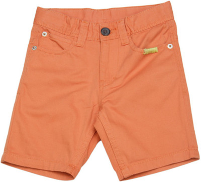 

United Colors of Benetton Short For Boys Casual Solid Cotton(Orange, Pack of 1, S17