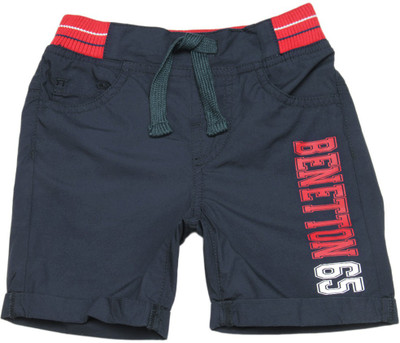

United Colors of Benetton Short For Boys Casual Self Design Cotton(Dark Blue, Pack of 1, 13c