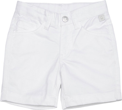 

United Colors of Benetton Short For Boys Casual Solid Cotton(White, Pack of 1, 101