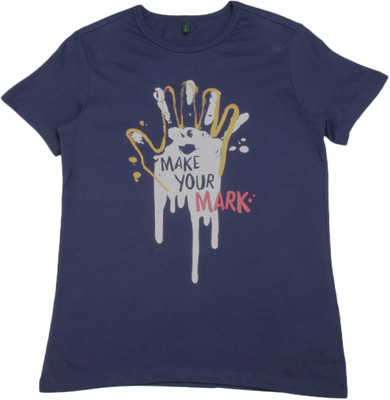 

United Colors of Benetton Boys Solid Cotton T Shirt(Dark Blue, Pack of 1, S35