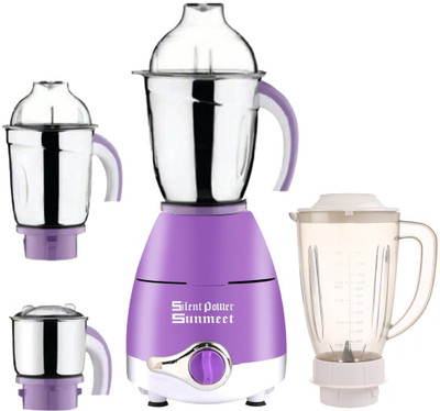 

SilentPowerSunmeet ABS Plastic LPMG17_382 1000 W Juicer Mixer Grinder(Lavender, 4 Jars)