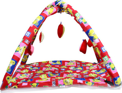 

Babies Bloom Cotton Infants Play Gym With Red Teddy Bear Cut Mosquito Net(Multicolor)
