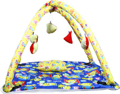 

Babies Bloom Cotton Infants Play Gym With Blue Teddy Cut Mosquito Net(Multicolor)