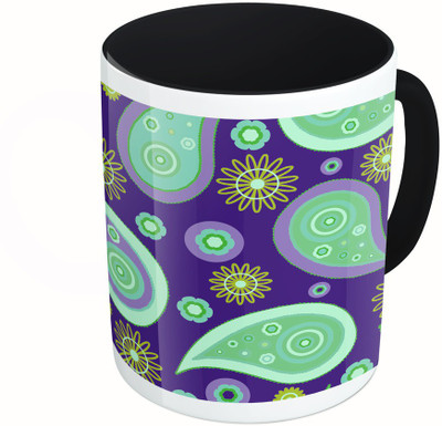 

MiiCreations Printed Two Tone Black And White Colorfull Pattern Ceramic Mug(325 ml)