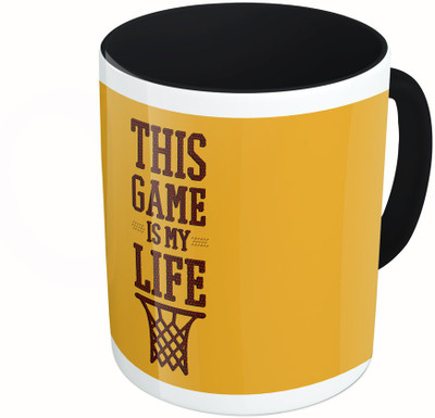 

MiiCreations Printed Two Tone Black And White This Game Is My Life Ceramic Mug(325 ml)