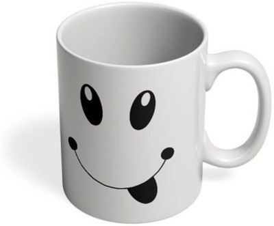 

Unique Gallery Smiley Ceramic Mug(325 ml), White