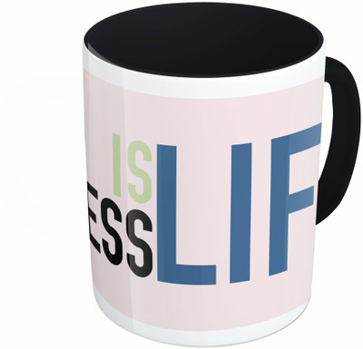 

MiiCreations Printed Two Tone Black And White Chess Is Life Ceramic Mug(325 ml)