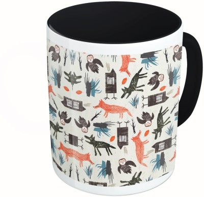 

MiiCreations Printed Two Tone Black And White Animal Pattern Ceramic Mug(325 ml)