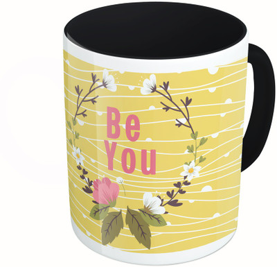 

MiiCreations Printed Two Tone Black And White Be You Ceramic Mug(325 ml)
