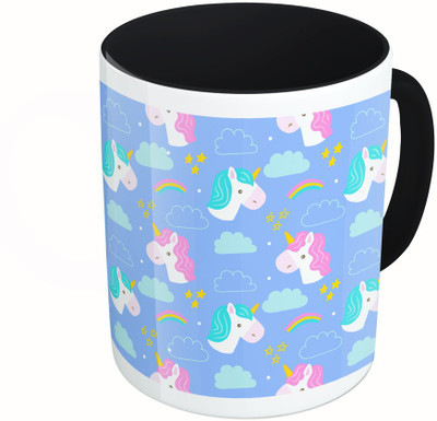 

MiiCreations Printed Two Tone Black And White Unicorn Pattern Ceramic Mug(325 ml)