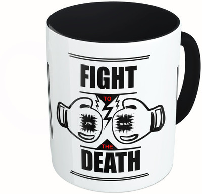 

MiiCreations Printed Two Tone Black And White Boxing Gloves Ceramic Mug(325 ml)