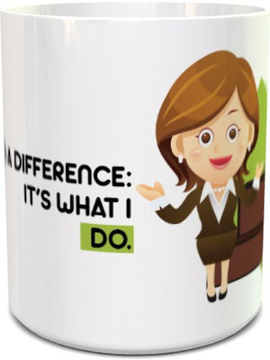 

Hueslab Corporate Awards Making a Difference it's What I do for Girl Bone China Mug(328 ml), Multicolor