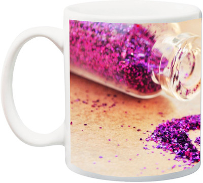 

ME&YOU Special Beautiful Colorful Lover heart 3D printed Ceramic Mug(325 ml), Multicolor
