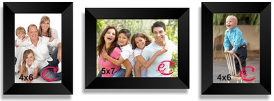 

eCraftIndia Wood Photo Frame(Black, 3 Photos)