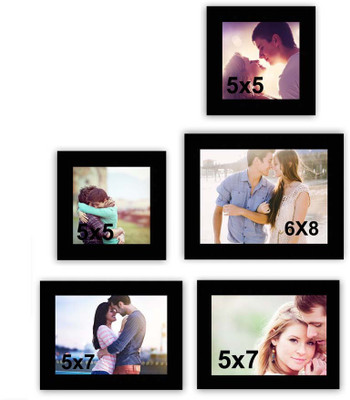 

MakeHomeHappy MDF Photo Frame(Black, 5 Photos)