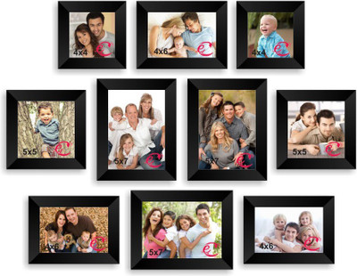

eCraftIndia Wood Photo Frame(Black, 10 Photos)