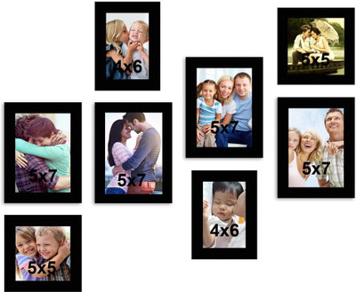 MakeHomeHappy MDF Photo Frame(Black, 8 Photos)