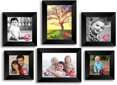 

eCraftIndia Wood Photo Frame(Black, 6 Photos)