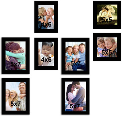 

MakeHomeHappy MDF Photo Frame(Black, 8 Photos)