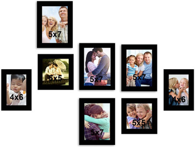 

MakeHomeHappy MDF Photo Frame(Black, 8 Photos)
