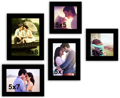 

MakeHomeHappy MDF Photo Frame(Black, 5 Photos)