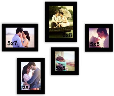 MakeHomeHappy MDF Photo Frame(Black, 5 Photos)