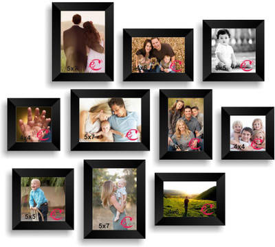 

eCraftIndia Wood Photo Frame(Black, 10 Photos)
