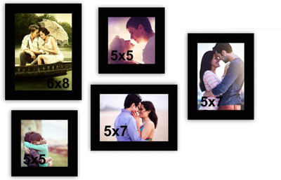 MakeHomeHappy MDF Photo Frame(Black, 5 Photos)