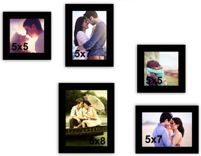 MakeHomeHappy MDF Photo Frame(Black, 5 Photos)