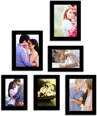MakeHomeHappy MDF Photo Frame(Black, 6 Photos)
