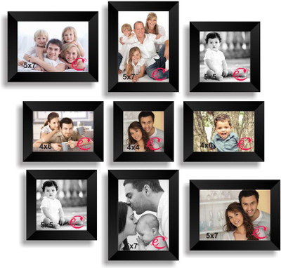 

eCraftIndia Wood Photo Frame(Black, 9 Photos)