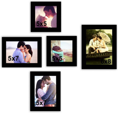 

MakeHomeHappy MDF Photo Frame(Black, 5 Photos)