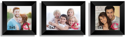 

eCraftIndia Wood Photo Frame(Black, 3 Photos)