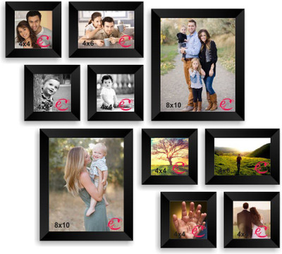 

eCraftIndia Wood Photo Frame(Black, 10 Photos)
