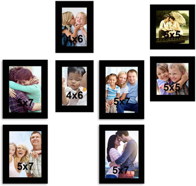 

MakeHomeHappy MDF Photo Frame(Black, 8 Photos)