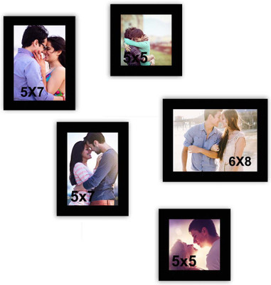 

MakeHomeHappy MDF Photo Frame(Black, 5 Photos)