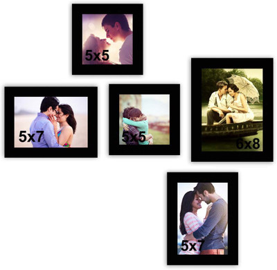 

MakeHomeHappy MDF Photo Frame(Black, 5 Photos)