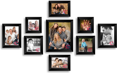 

eCraftIndia Wood Photo Frame(Black, 9 Photos)