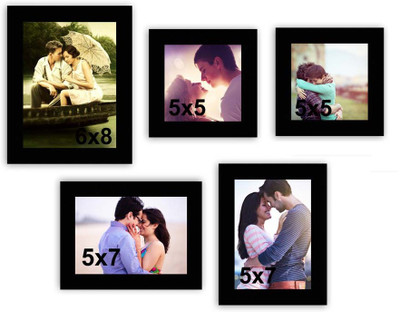 

MakeHomeHappy MDF Photo Frame(Black, 5 Photos)
