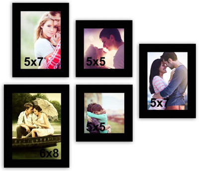 

MakeHomeHappy MDF Photo Frame(Black, 5 Photos)