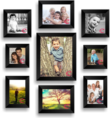 

eCraftIndia Wood Photo Frame(Black, 9 Photos)