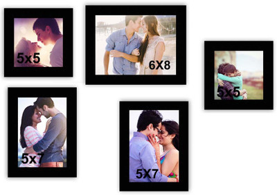 MakeHomeHappy MDF Photo Frame(Black, 5 Photos)