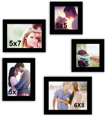 

MakeHomeHappy MDF Photo Frame(Black, 5 Photos)