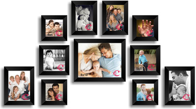 

eCraftIndia Wood Photo Frame(Black, 11 Photos)