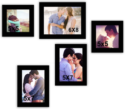 

MakeHomeHappy MDF Photo Frame(Black, 5 Photos)