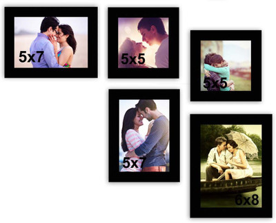MakeHomeHappy MDF Photo Frame(Black, 5 Photos)