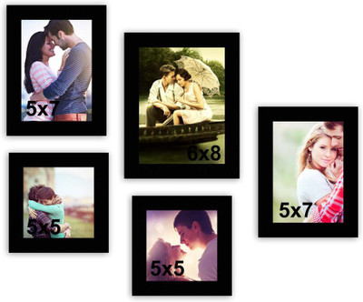 

MakeHomeHappy MDF Photo Frame(Black, 5 Photos)